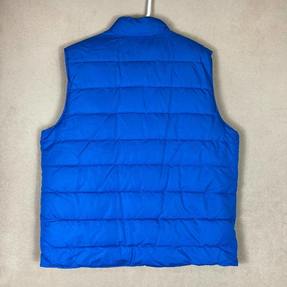 Gap Vest Adult 2XL Blue Bodywarmer Plaid Full Zip Pocket Mock Neck Mens - Picture 10 of 11